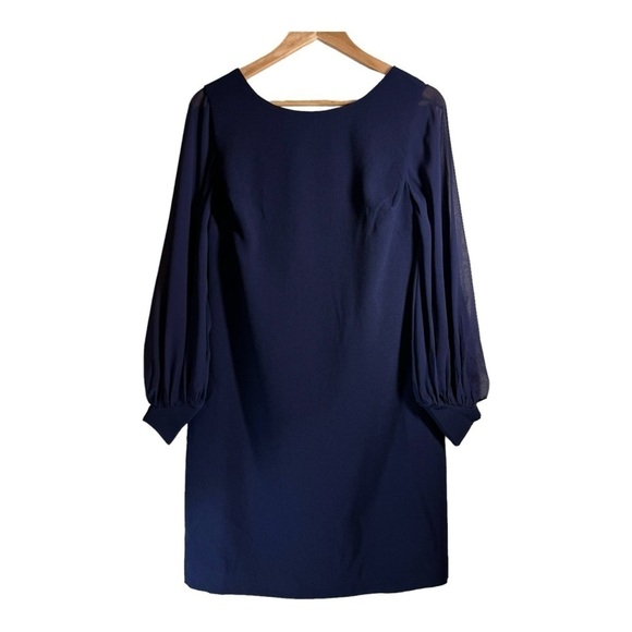 Trina Turk Energized Balloon-Sleeve Dress in Indigo NWT - Picture 3 of 12